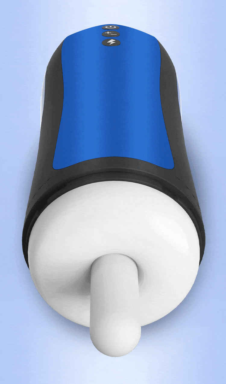 MyToys - MyThruster Thursting Vibrating Masturbation Cup (Blue) Masturbator Soft Stroker (Vibration) Rechargeable 9504000162511 CherryAffairs