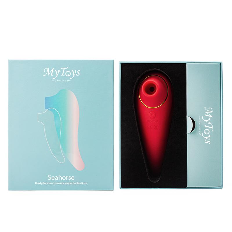 MyToys - Seahorse Dual G Spot Vibrator with Clitoral Air Stimulator (Red) Clit Massager (Vibration) Rechargeable 9504000162382 CherryAffairs