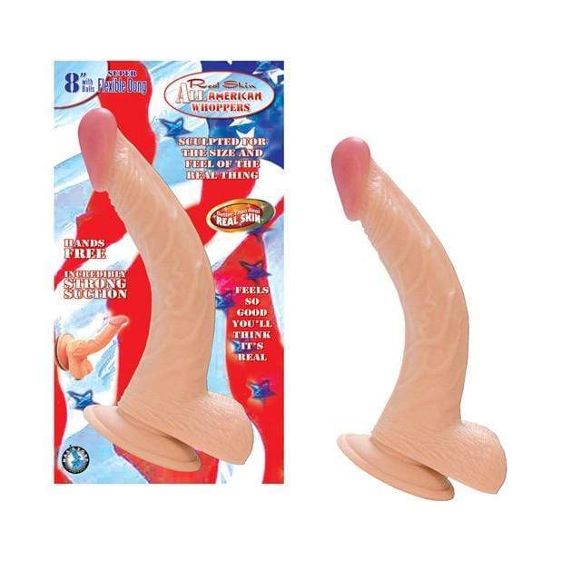 Nasstoys - Real Skin All American Whoppers 8" Dong with Balls (Beige) Realistic Dildo with suction cup (Non Vibration)