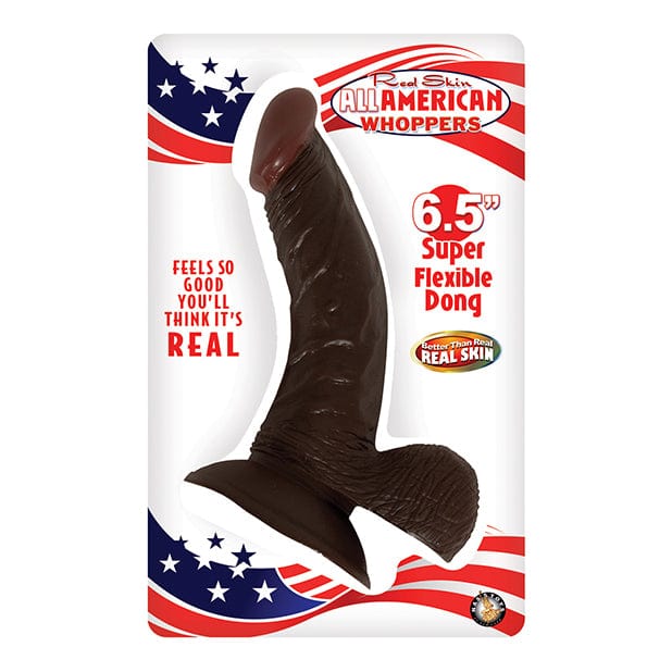 Nasstoys - Real Skin All American Whoppers Flexible Dong Realistic Dildo with Balls 6.5&quot; (Brown) Realistic Dildo with suction cup (Non Vibration) 782631189520 CherryAffairs