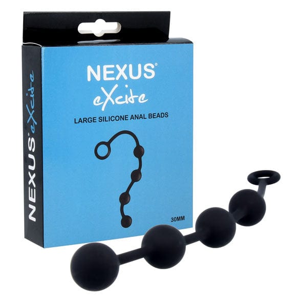 Nexus - Excite Silicone Anal Beads Large (Black) Anal Beads (Non Vibration) 604570219 CherryAffairs