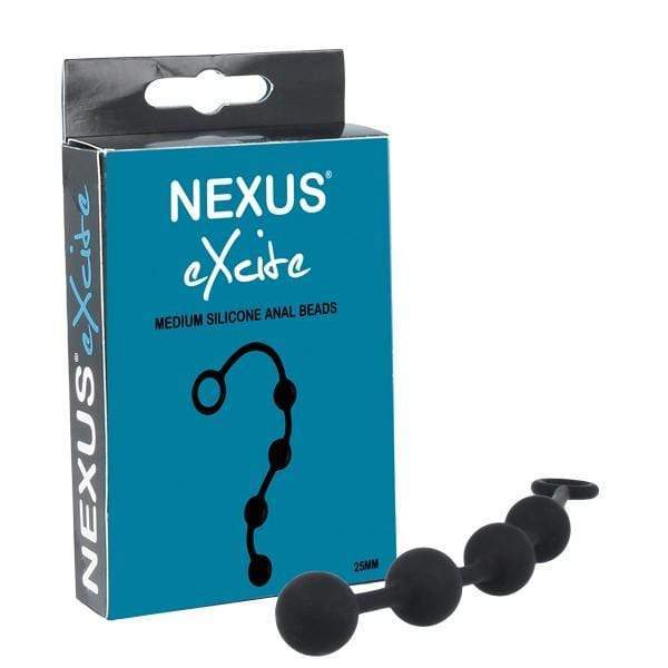 Nexus - Excite Silicone Anal Beads Medium (Black) Anal Beads (Non Vibration) 5060274221322 CherryAffairs