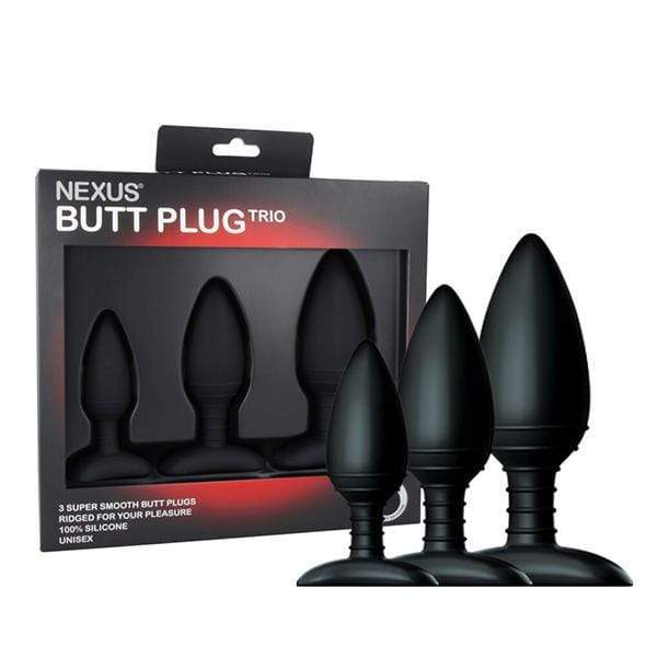 Nexus - Unisex Silicone Butt Plug Trio (Black) Anal Plug (Non Vibration) 5060274221261 CherryAffairs