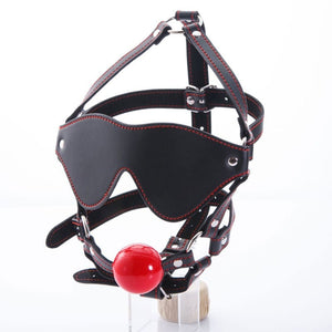 NPG - Benitsubaki Ball Gag with Blindfold Set (Black) Mask (Blind) 620220057 CherryAffairs
