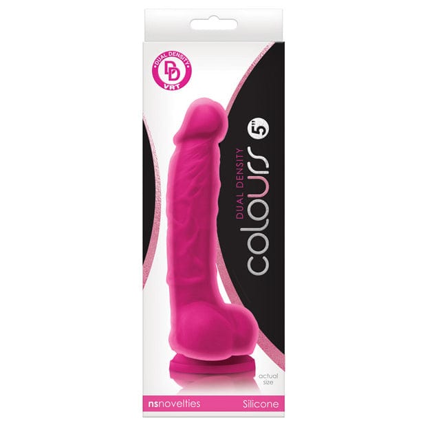 NS Novelties - Colours Dual Density Silicone Realistic Dildo with Balls 5&quot; (Pink) Realistic Dildo with suction cup (Non Vibration) 657447100130 CherryAffairs