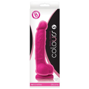 NS Novelties - Colours Dual Density Silicone Realistic Dildo with Balls 5" (Pink) Realistic Dildo with suction cup (Non Vibration) 657447100130 CherryAffairs