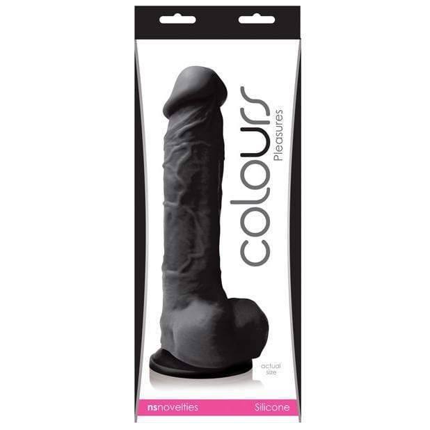 NS Novelties - Colours Pleasures Dildo with Suction Cup 8&quot; (Black) Realistic Dildo with suction cup (Non Vibration) 657447091971 CherryAffairs