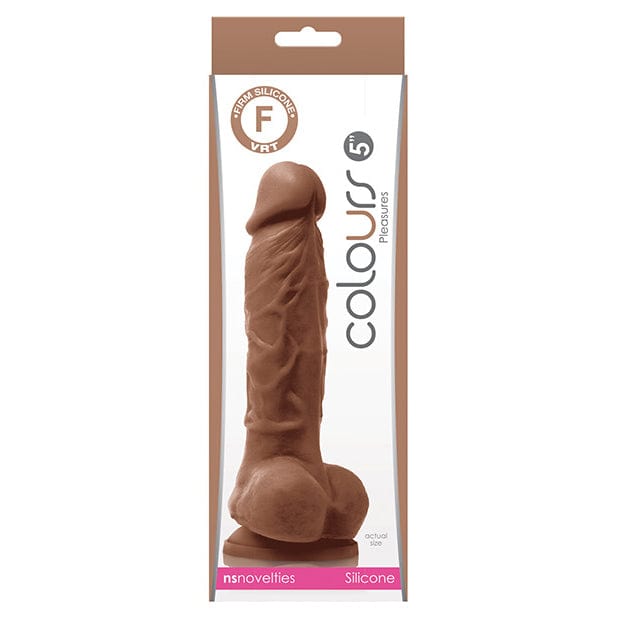 NS Novelties - Colours Pleasures Silicone Realistic Dildo with Balls 5&quot; (Brown) Realistic Dildo with suction cup (Non Vibration) 622852358 CherryAffairs