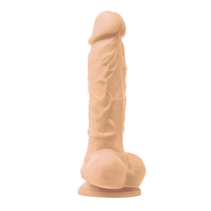 NS Novelties - Colours Pleasures Silicone Vibrating Dildo with Balls 5" (Beige) Realistic Dildo with suction cup (Vibration) Rechargeable 657447104213 CherryAffairs