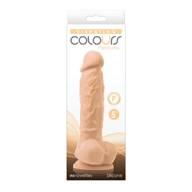 NS Novelties - Colours Pleasures Silicone Vibrating Dildo with Balls 5&quot; (Beige) Realistic Dildo with suction cup (Vibration) Rechargeable 657447104213 CherryAffairs