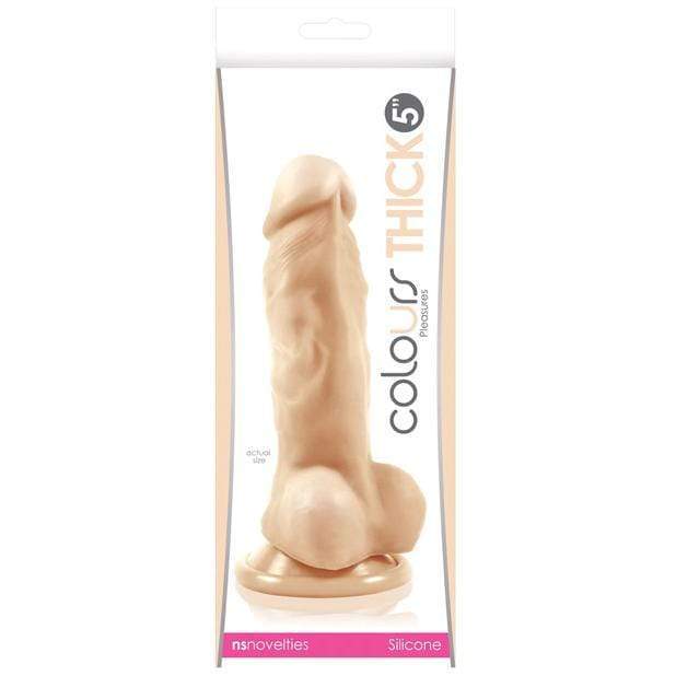 NS Novelties - Colours Pleasures Thick Realistic Dildo 5" (Beige) Realistic Dildo with suction cup (Non Vibration) 657447095672 CherryAffairs