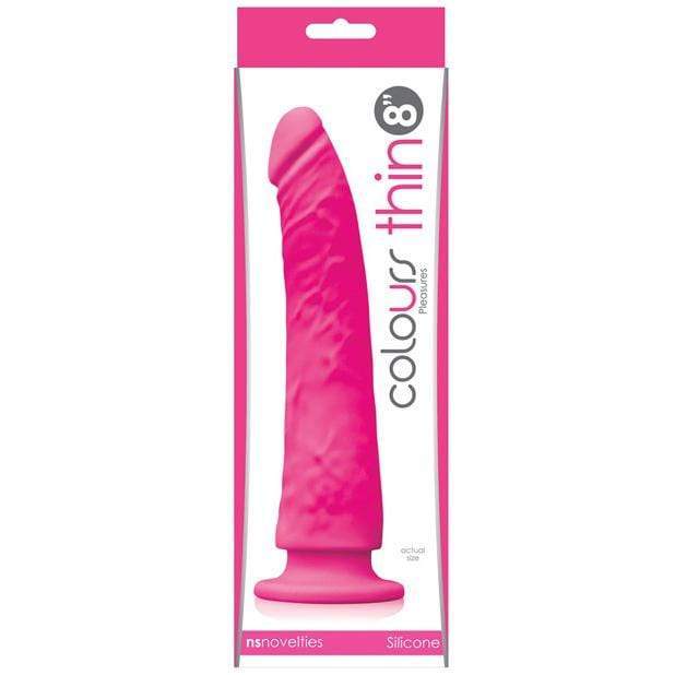 NS Novelties - Colours Pleasures Thin Realistic Dildo 8" with Suction Cup (Pink) Realistic Dildo with suction cup (Non Vibration) 657447095740 CherryAffairs