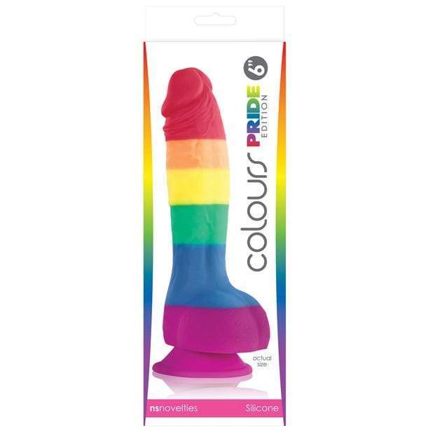 NS Novelties - Colours Pride Edition Silicone Dildo with Suction Cup 6" (Multi Colour) Realistic Dildo with suction cup (Non Vibration) 657447097171 CherryAffairs