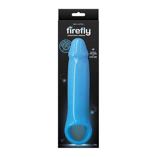 NS Novelties - Firefly Glow in the Dark Fantasy Extension Cock Sleeve Large (Blue) Cock Sleeves (Non Vibration) 622856495 CherryAffairs