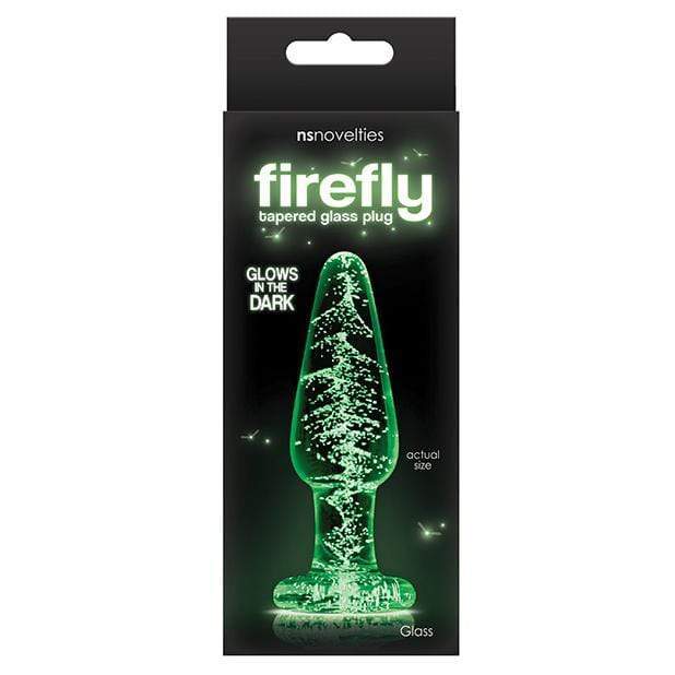 NS Novelties - Firefly Glow In The Dark Glass Tapered Anal Plug Medium (Clear) Glass Anal Plug (Non Vibration) 657447101793 CherryAffairs