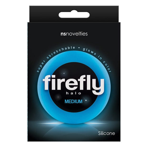 NS Novelties - Firefly Glow in the Dark Silicone Halo Cock Ring Medium (Blue) Silicone Cock Ring (Non Vibration) 622854435 CherryAffairs