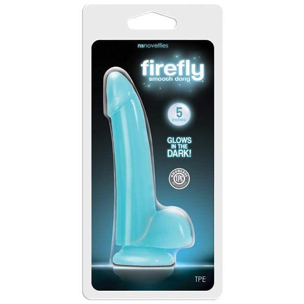 NS Novelties - Firefly Smooth Glowing Dong 5" (Blue) Non Realistic Dildo with suction cup (Non Vibration)