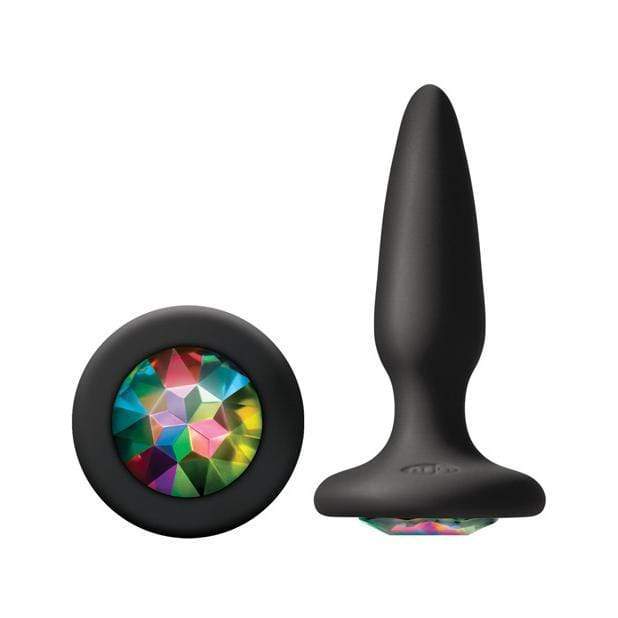 NS Novelties - Glams Mini Rainbow Gem Anal Plug (Black) Anal Plug (Non Vibration)
