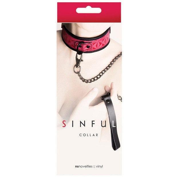 NS Novelties - Sinful Collar (Black) Leash - CherryAffairs Singapore