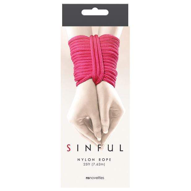 NS Novelties - Sinful Nylon Bondage Rope 25ft (Pink) Rope 657447099922 CherryAffairs