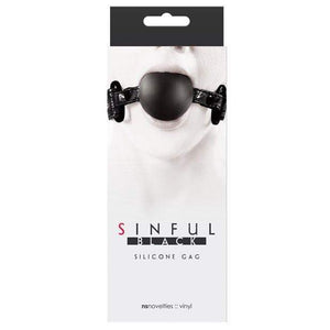 NS Novelties - Sinful Soft Silicone Gag (Black) Ball Gag 657447099939 CherryAffairs
