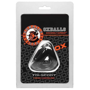 Oxballs - Atomic Jock Tri Sport 3 Ring Sling Cock Ring (Black) Cock Sleeves (Non Vibration) 840215114334 CherryAffairs