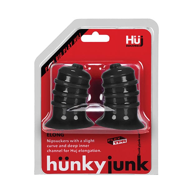 Oxballs - Huj Hunky Junk Elong Nipple Suckers (Black) Nipple Pumps (Non Vibration) 840215105813 CherryAffairs