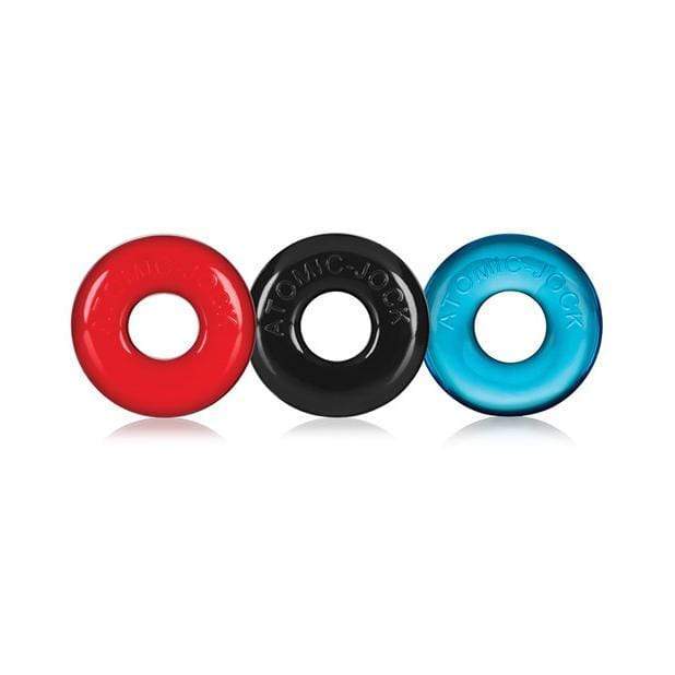 Oxballs - Ringer Donut Cock Ring Set Pack of 3 (Multi Colour) Rubber Cock Ring (Non Vibration)