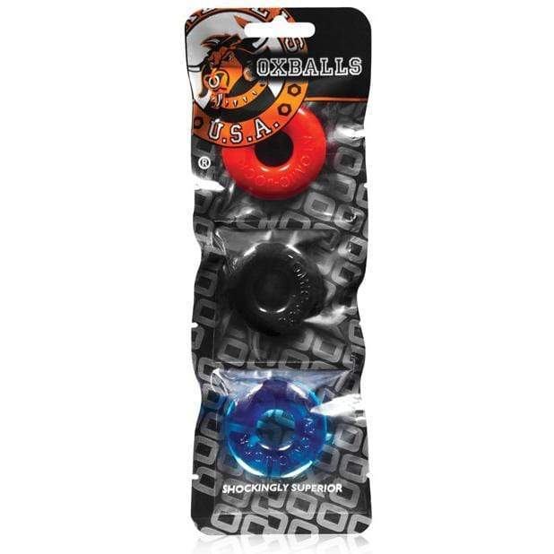 Oxballs - Ringer Donut Cock Ring Set Pack of 3 (Multi Colour) Rubber Cock Ring (Non Vibration)
