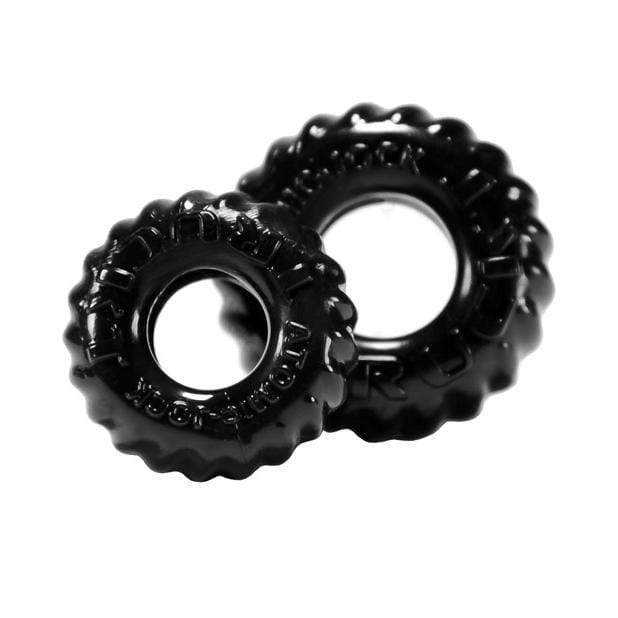 Oxballs - TruckT Cock &amp; Ball Ring Set Pack of 2 (Black) Rubber Cock Ring (Non Vibration)