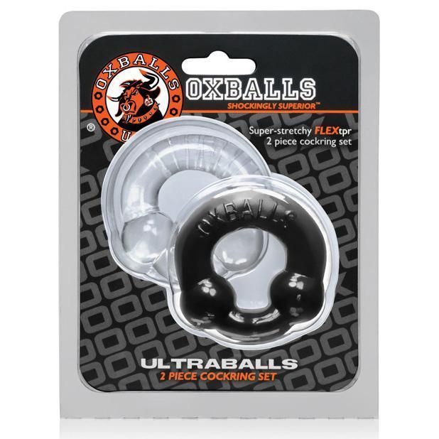 Oxballs - Ultraballs Rubber Cock Ring Set (Clear/Black) Rubber Cock Ring (Non Vibration) Singapore