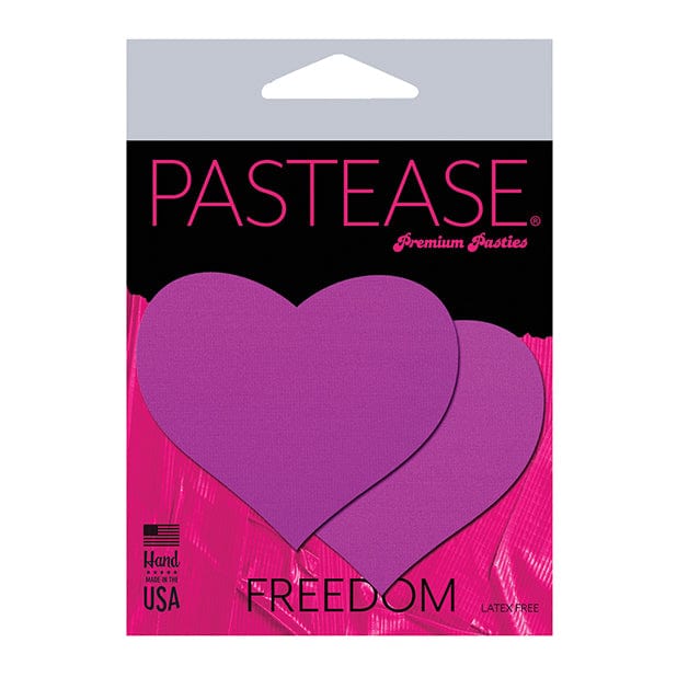 Pastease - Basic Heart Black Light Reactive Pasties Nipple Covers O/S (Neon Purple) Nipple Covers 694536307094 CherryAffairs