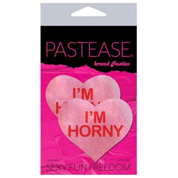 Pastease - I'm Horny Heart Pasties (Pink) Costumes