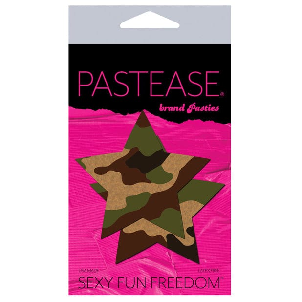 Pastease - Premium Camo Star Pasties Nipple Covers O/S (Green) Nipple Covers 760921346426 CherryAffairs