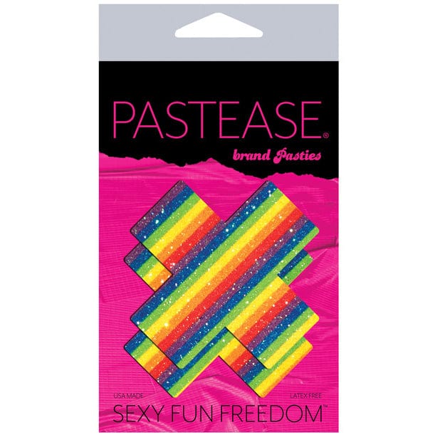 Pastease - Premium Glitter Plus Pasties Nipple Covers O/S (Rainbow) Nipple Covers 785123869559 CherryAffairs