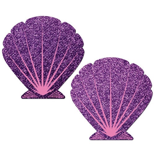 Pastease - Premium Mermaid Glitter Seashell Pasties Nipple Covers O/S (Purple/Pink) Nipple Covers 036663318855 CherryAffairs