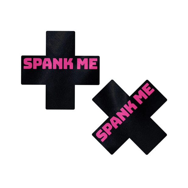 Pastease - Premium Spank Me Plus Pasties Nipple Covers O/S (Black/Pink) Nipple Covers 785123872429 CherryAffairs