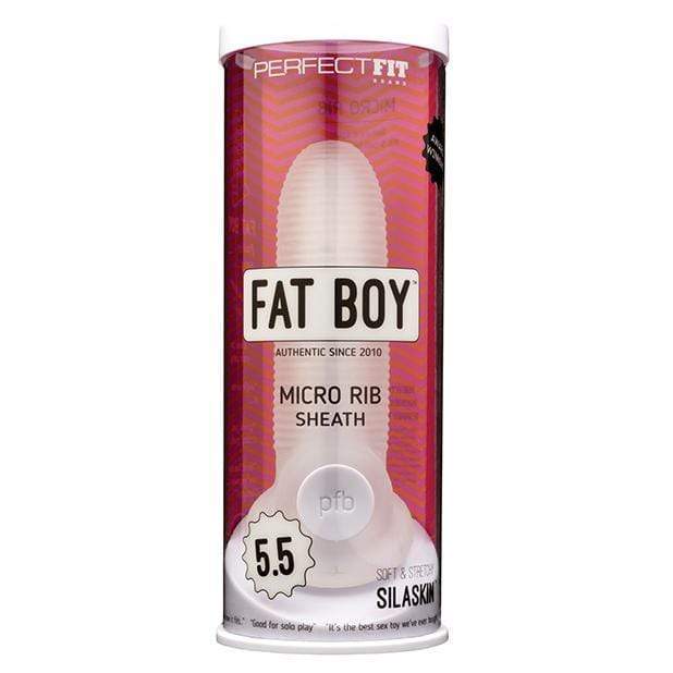 Perfect Fit - Fat Boy Micro Rib Sheath Cock Sleeve 5.5"(Clear) Cock Sleeves (Non Vibration) 851127008109 CherryAffairs
