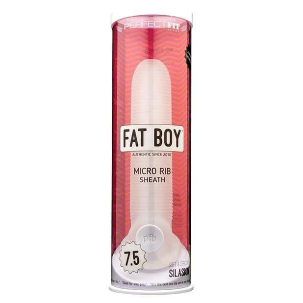 Perfect Fit - Fat Boy Micro Rib Sheath Cock Sleeve 7.5&quot; (Clear) Cock Sleeves (Non Vibration) 851127008123 CherryAffairs