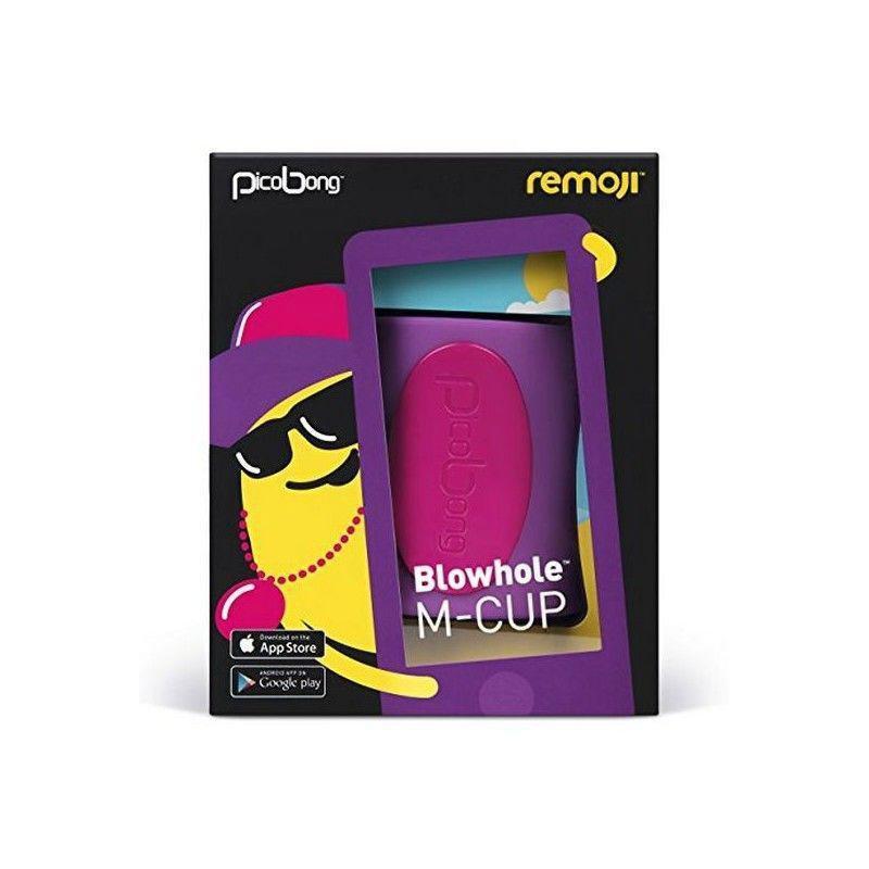 PicoBong - Remoji Blowhole M-Cup (Purple) Masturbator Soft Stroker (Vibration) Rechargeable