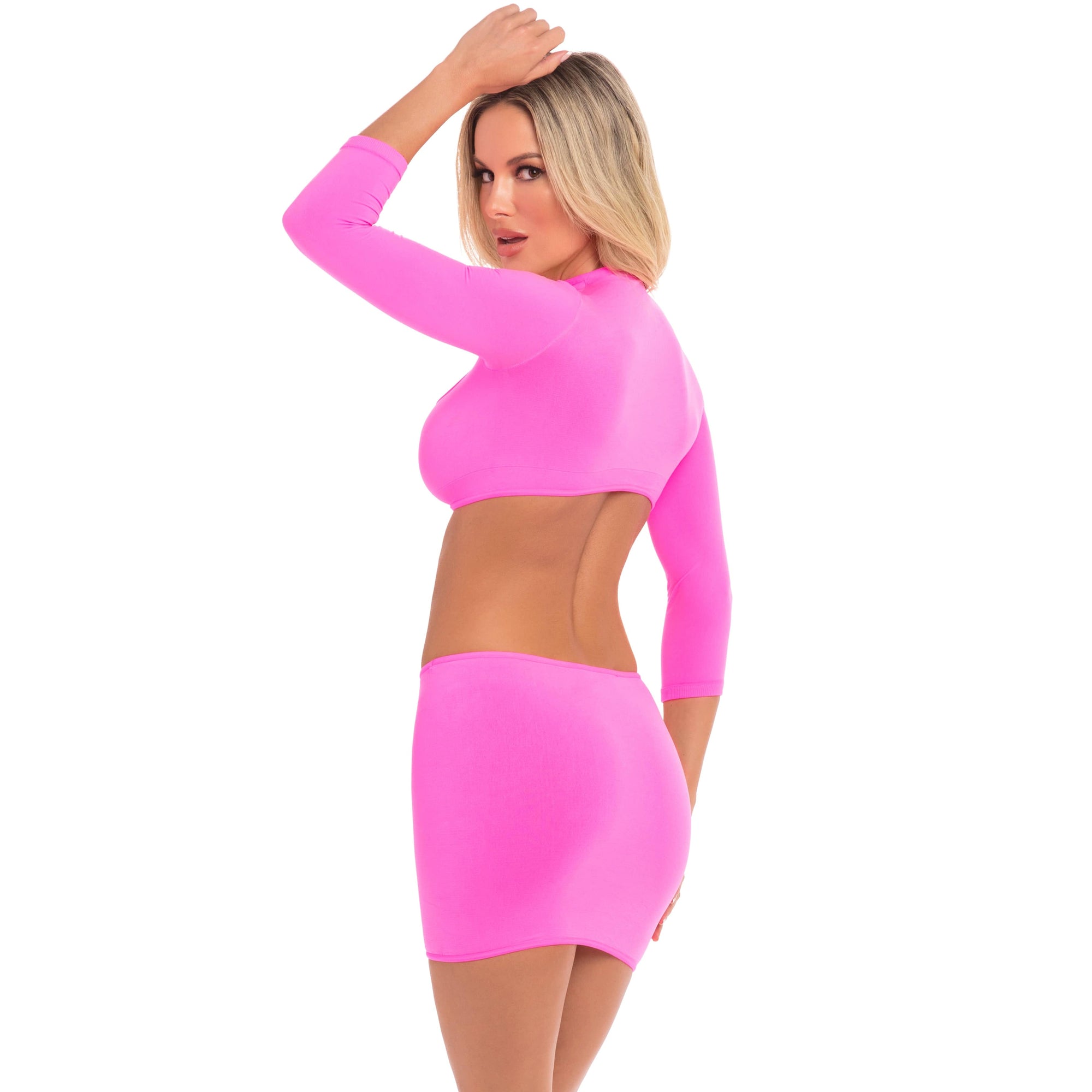 Pink Lipstick - Stop and Stare 2Pc Skirt Costume Set M/L (Pink) Dresses 017036651656 CherryAffairs
