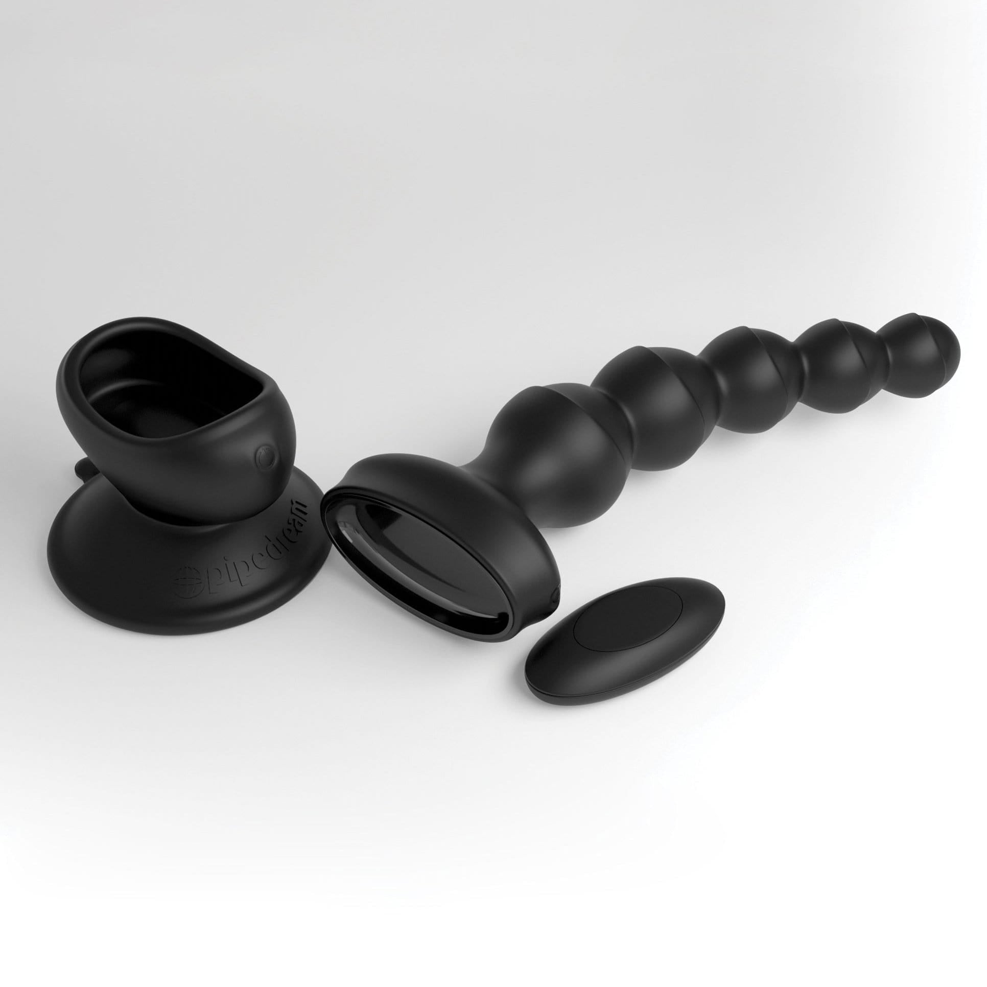 Pipedream - 3Some Wall Banger Vibrating Anal Beads (Black) Anal Beads (Vibration) Rechargeable 603912765854 CherryAffairs