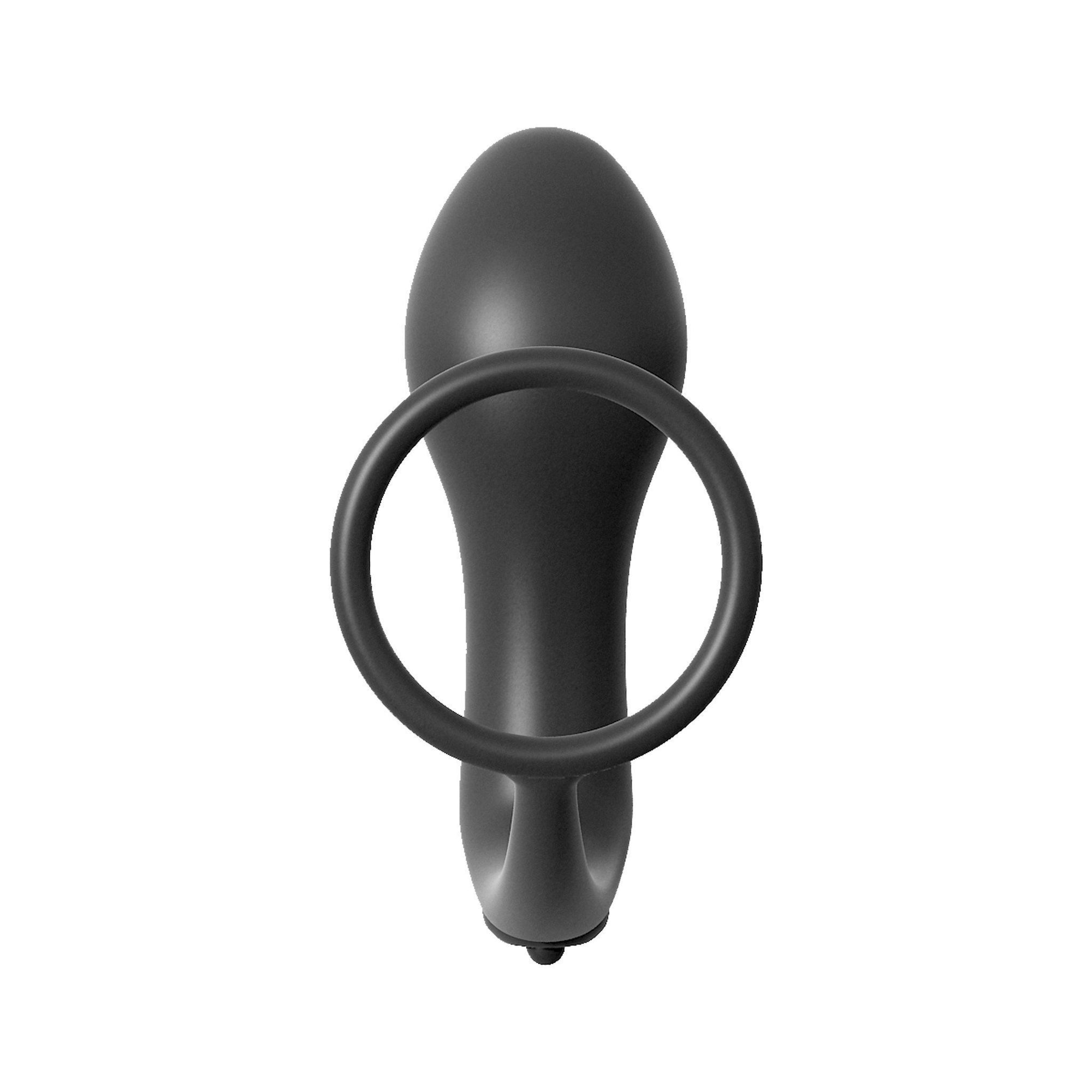 Pipedream - Anal Fantasy Collection Ass-Gasm Cockring Vibrating Plug (Black) Silicone Cock Ring (Vibration) Non Rechargeable - CherryAffairs Singapore