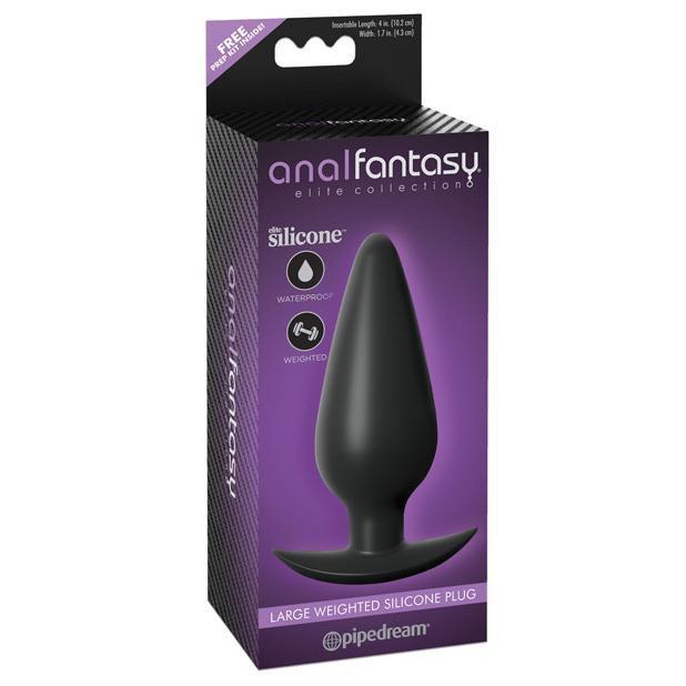 Pipedream - Anal Fantasy Elite Collection Weighted Silicone Anal Plug Large (Black) Anal Plug (Non Vibration)