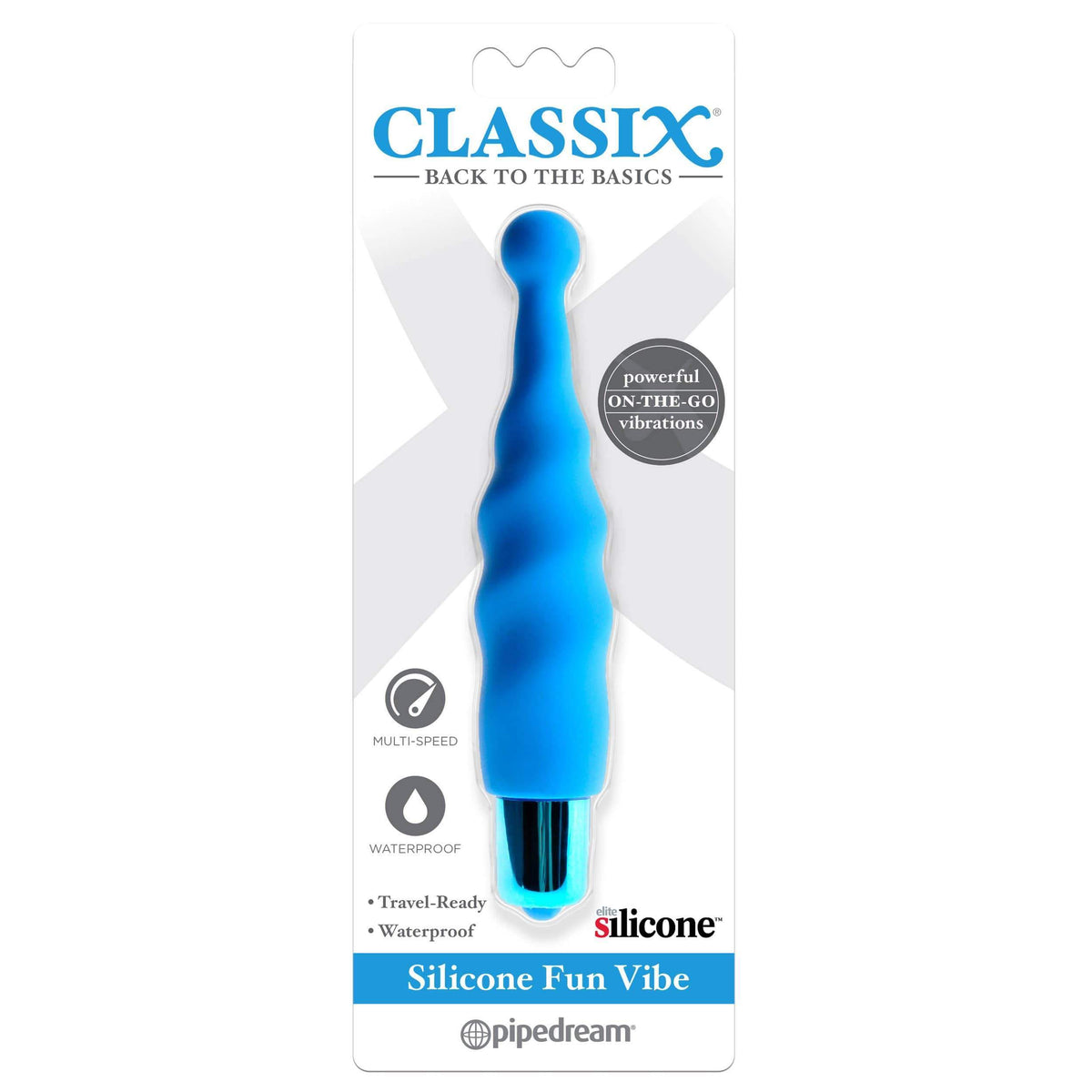 Pipedream - Classix Silicone Fun Bullet Vibrator (Blue) Bullet (Vibration) Non Rechargeable 603912757576 CherryAffairs