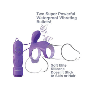 Pipedream - Fantasy C Ringz Ultimate Silicone Couples Vibrating Cock Cage (Purple) Remote Control Cock Ring (Vibration) Non Rechargeable 603912358254 CherryAffairs