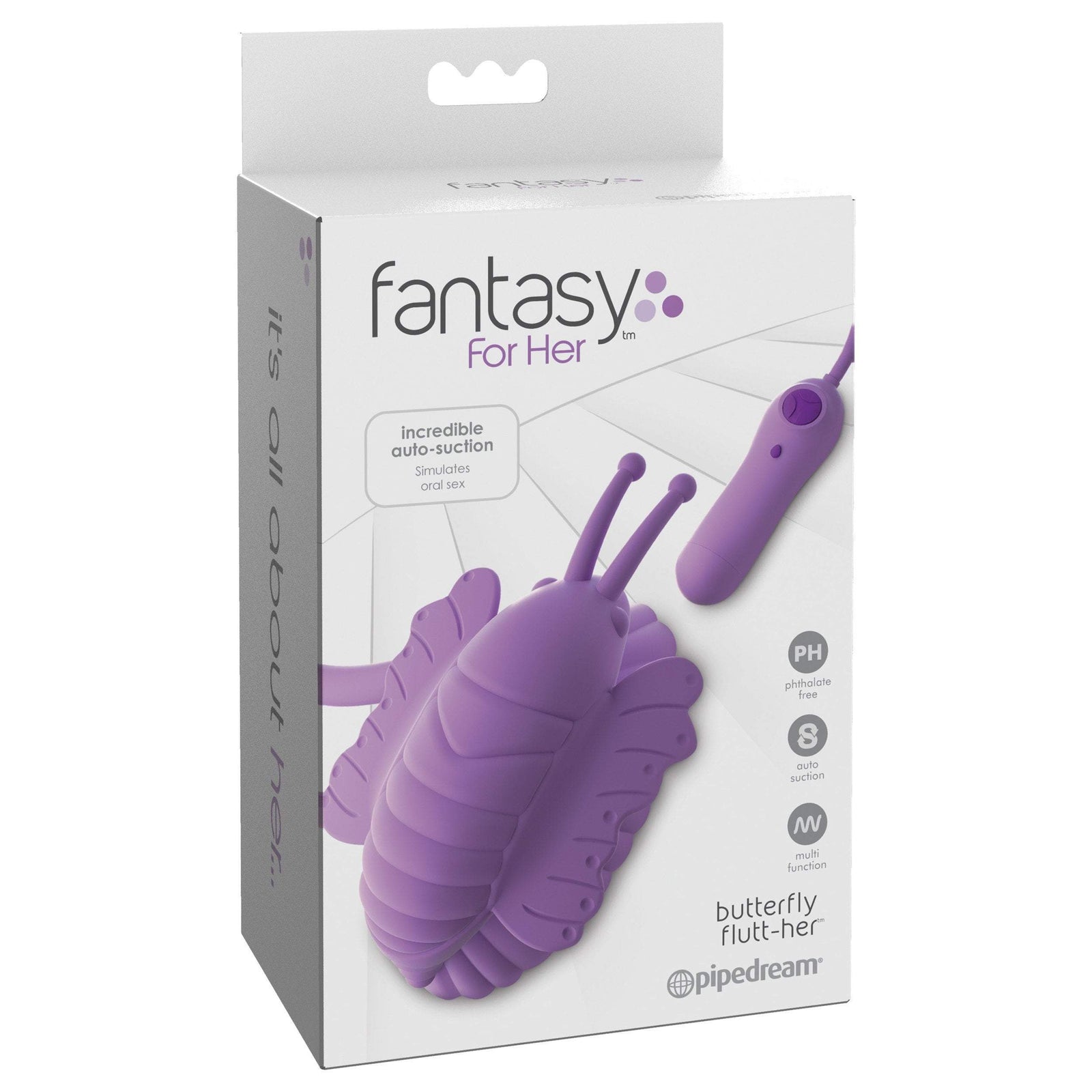 Pipedream - Fantasy For Her Butterfly Flutt-Her Clit Massager (Purple) Clit Massager (Vibration) Non Rechargeable
