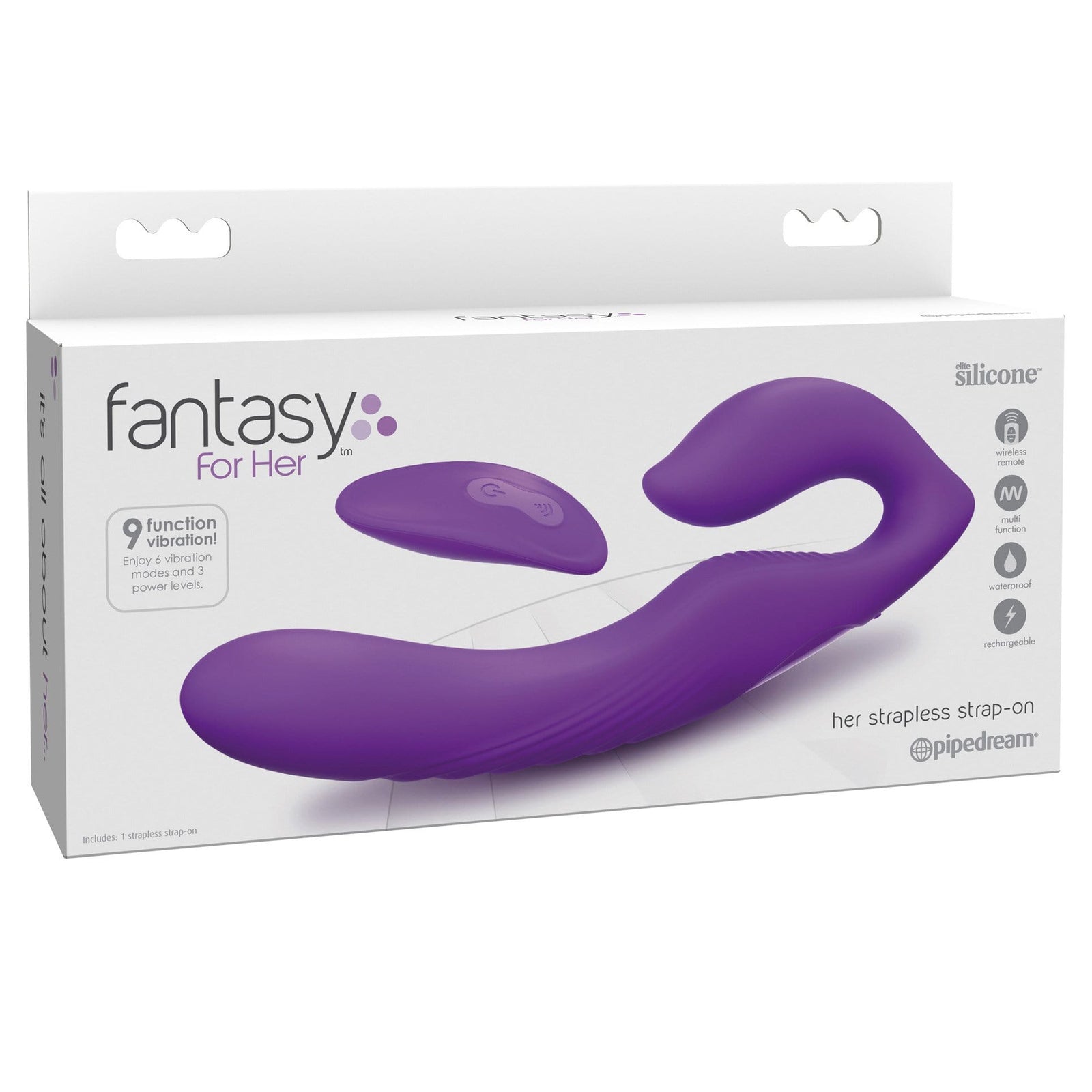 Pipedream - Fantasy For Her Her Ultimate Strapless Strap On (Purple) Remote Control (Wireless) Strap On with Dildo for Reverse Insertion (Vibration) Rechargeable 324156447 CherryAffairs