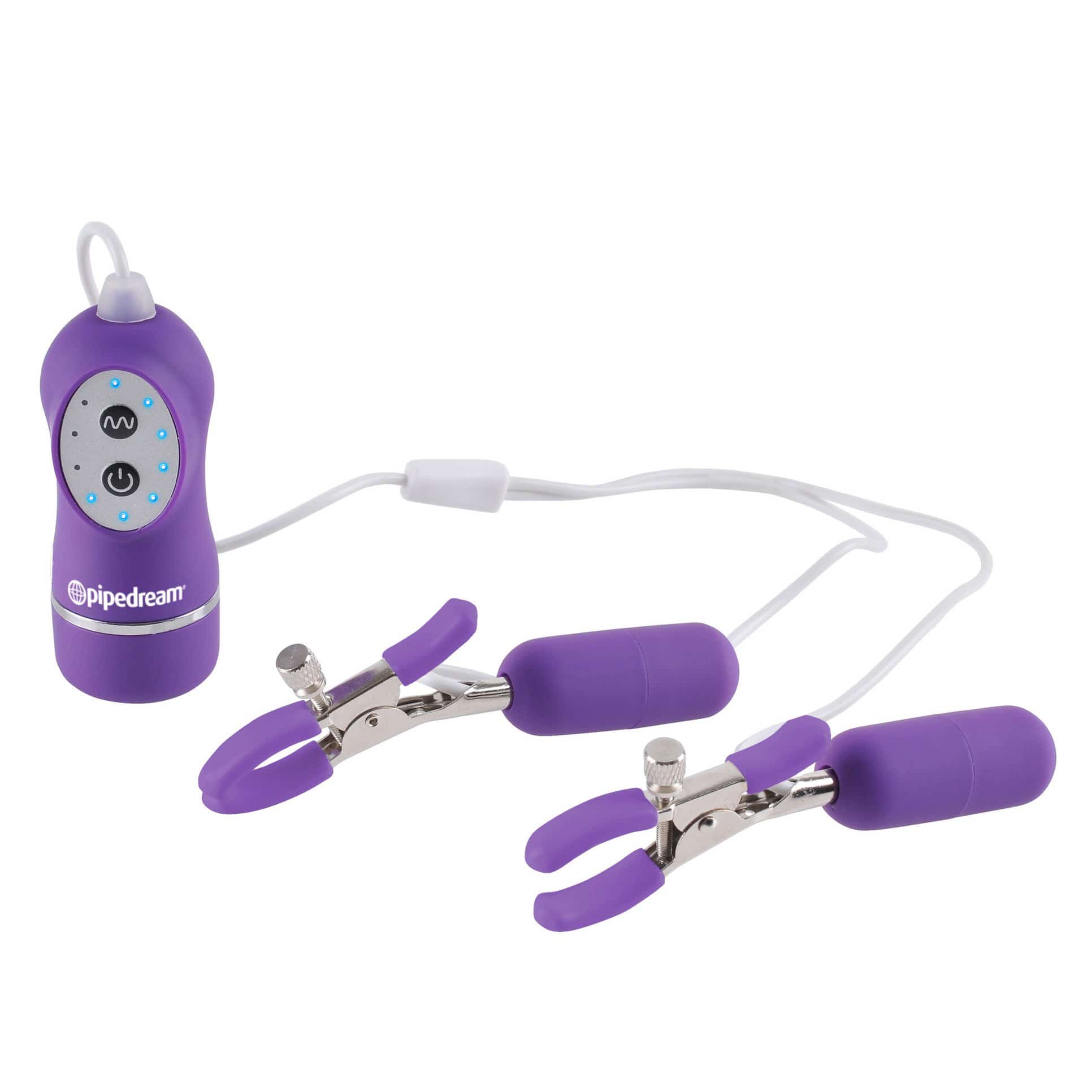 Pipedream - Fetish Fantasy Series 10 Function Vibrating Nipple Clamps (Purple) Nipple Clamps (Vibration) Non Rechargeable 603912357806 CherryAffairs
