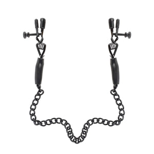 Pipedream - Fetish Fantasy Series Adjustable Nipple Chain Clamps (Black) Nipple Clamps (Non Vibration) 603912161809 CherryAffairs